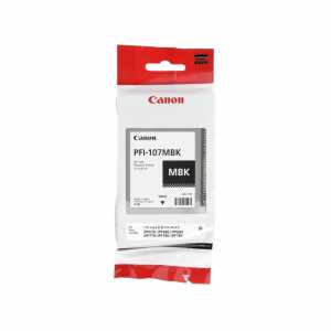 Canon Druckerpatrone PFI-107MBK, Matte Black/Mattschwarz, 6704B001, Kapazität: 130 ml, 2020 - Matte Black / Mattschwarz (Install before überschritten - 2022)