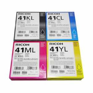 4 x RICOH Druckerpatronen GC41KL Black GC41CL Cyan GC41ML Magenta GC41YL Yellow - 0
