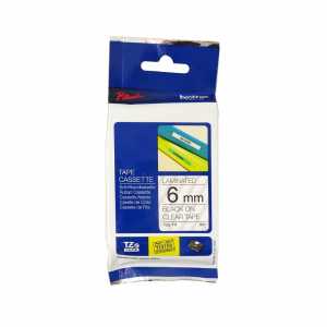 Brother P-touch Schriftbandkassette TZe-111, 6 mm x 8 m, laminiert, schwarz auf transparent - 0
