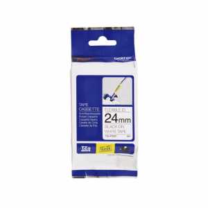 Brother P-touch Schriftbandkassette TZe-FX251, 24 mm x 8 m, flexibel, laminiert, schwarz auf weiß - 0