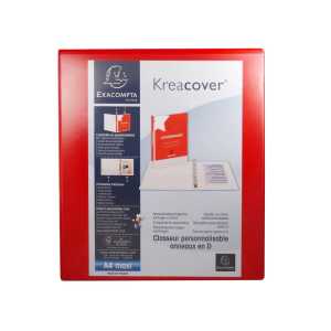 2 x Exacompta Kreacover Präsentations-Ringbücher A4 ROT 40mm 4R-Mechanik, PP - 1