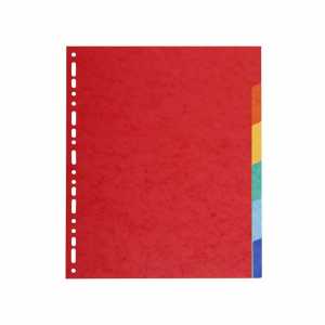 5 x Exacompta 2106E Farbregister A4 6-teilig, Karton 220g/m² - 0