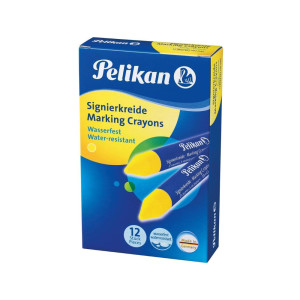 12 Stück Pelikan 701045 Signierkreide GELB für wasserfeste Markierungen - 0
