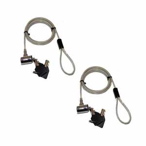 2er Pack Laptopschloss Notebook-Lock, 1,80m Stahlkabel, 4,2 mm dick (mk) - 0