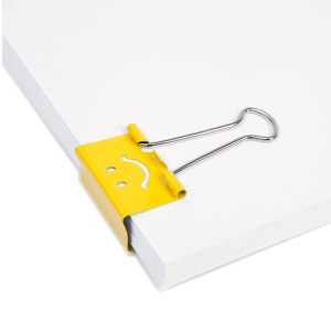 Rapesco 1354 Emoji Fun Foldback Klammern GELB 32 mm, bis 145 Blatt, 20 Stück - 1
