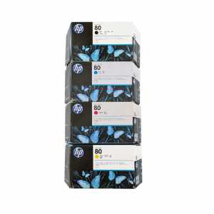 4 x HP Patronen Nr. 80 C4871A, C4846A, C4847A, C4848A, 2015-2019 - 0