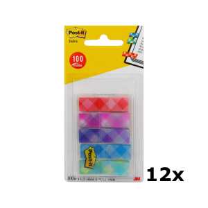 12 x 100 Post-it INDEX Haftstreifen Indexstreifen 11,9 x 43,2 mm Gingham-Collection - 0