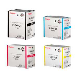 Canon Toner Set C-EXV21, Black, Cyan, Magenta, Yellow, 0452B002, 0453B002, 0454B002, 0455B002 - 0