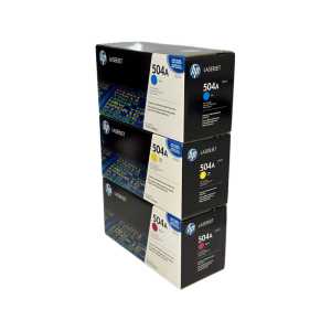 3 x HP Toner 504A Cyan Yellow Magenta, CE251A CE252A CE253A, Kapazität: je ca. 7.000 Seiten - 0