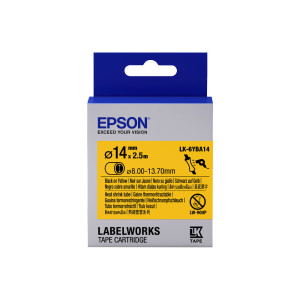 Epson LabelWorks Heißschrumpfschlauch LK-6YBA14, C53S656905, 14 mm x 2,5 m, schwarz auf gelb - 0