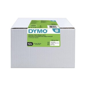 12 Rollen DYMO Labelwriter Versandetiketten / Namensschilder 54 x 101 mm, weiß, 220 Stück je Rolle - 0
