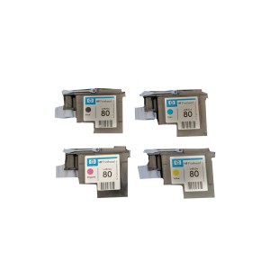HP Druckkopf Set Nr. 80, C4820A, C4821A, C4822A, C4823A für Designjet 1000 ,1050, 1055 initialisiert - 0