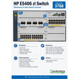 HP E5406 zl Switch J8697A, Modulares 6-Slot-Switch-Chassis mit J9538A, J9533A, J9534A - 2