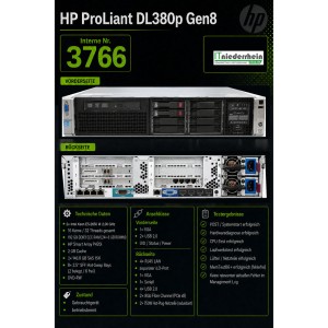 HP ProLiant DL380p Gen8, 2x Intel Xeon E5-2650 @2,0GHz, 192GB RAM, 2x 146GB SAS 15K - 2