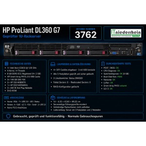 HP Server Proliant DL360 G7, Intel Xeon E5603 @1,6GHz, 8GB DDR3 ECC, 3x 146GB SAS - 2
