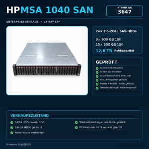 HP Enterprise Storage MSA 1040 SAN, 2-Port SAS/DC 24-Bay SFF Array - 2