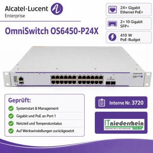 Alcatel-Lucent Omniswitch OS6450-P24X, 24-Port Switch, 2x 10GB, PoE, managed - 1