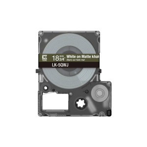 Epson LabelWorks Beschriftungsband LK-5QWJ, C53S672089, 18 mm x 8 m, weiß auf matt khaki - 1