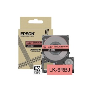 Epson LabelWorks Beschriftungsband LK-6RBJ, C53S672073, 24 mm x 8 m, schwarz auf matt rot - 1