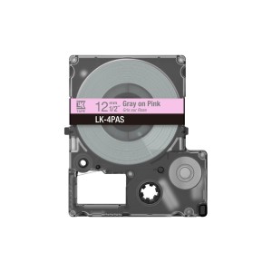 Epson LabelWorks Beschriftungsband LK-4PAS, C53S672103, 12 mm x 8 m, grau auf rosa - 1