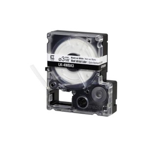 Epson LabelWorks Heißschrumpfschlauch LK-4WBA3, C53S654903, 3 mm x 2,5 m, schwarz auf weiß - 1