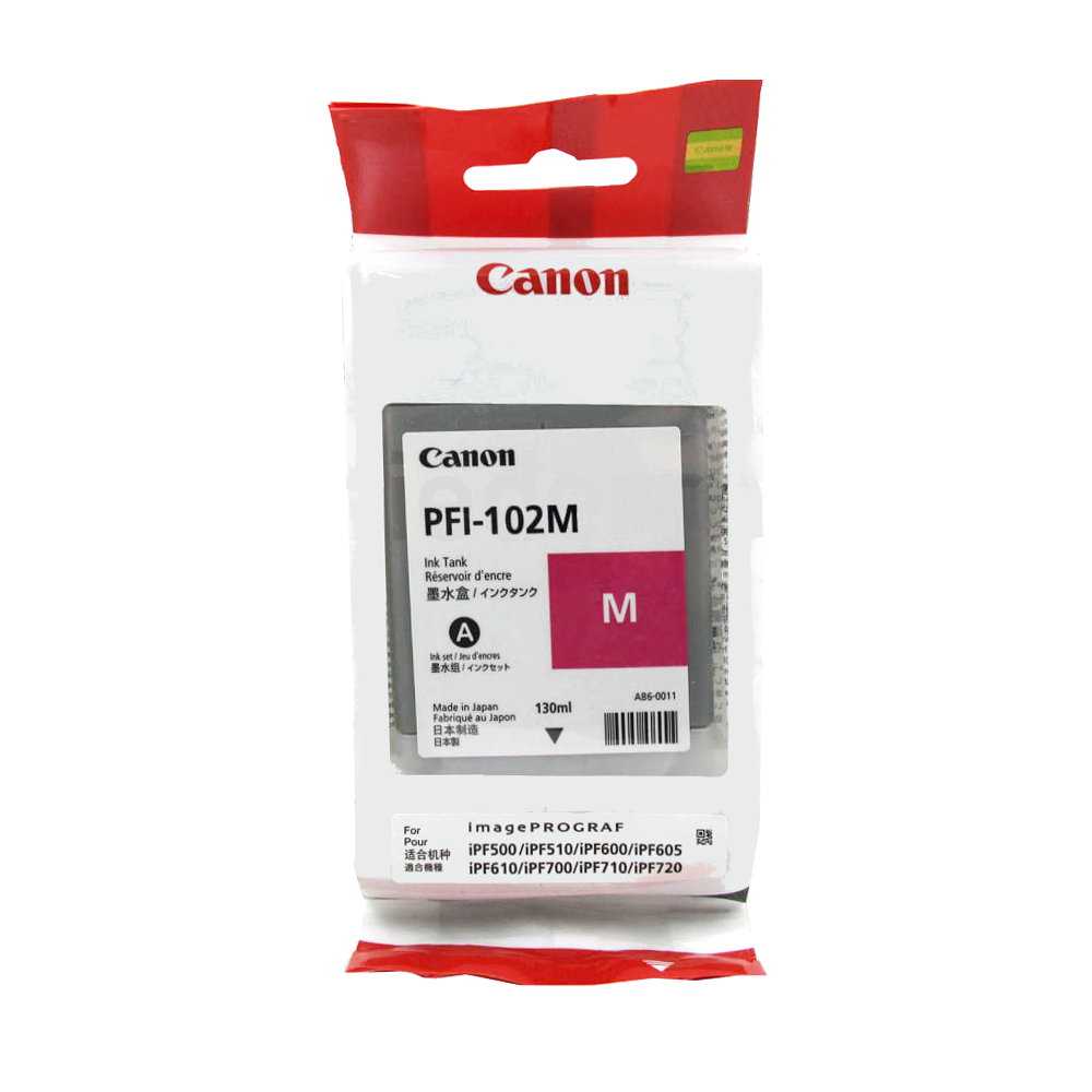 Canon Druckerpatrone PFI-102M, Magenta, 0897B001, Kapazität: 130 ml, 2020 Canon Druckerpatrone PFI-102M, Magenta, 0897B001, Kapazität: 130 ml, 2020
