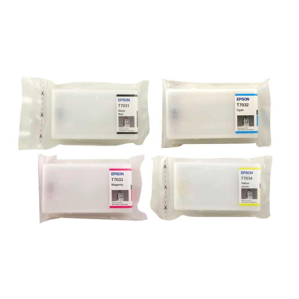 4 x Epson Druckerpatronen T7031, T7032, T7033, T7034, Kapazität: je ca. 800 Seiten 4 x Epson Druckerpatronen T7031, T7032, T7033, T7034, Kapazität: je ca. 800 Seiten