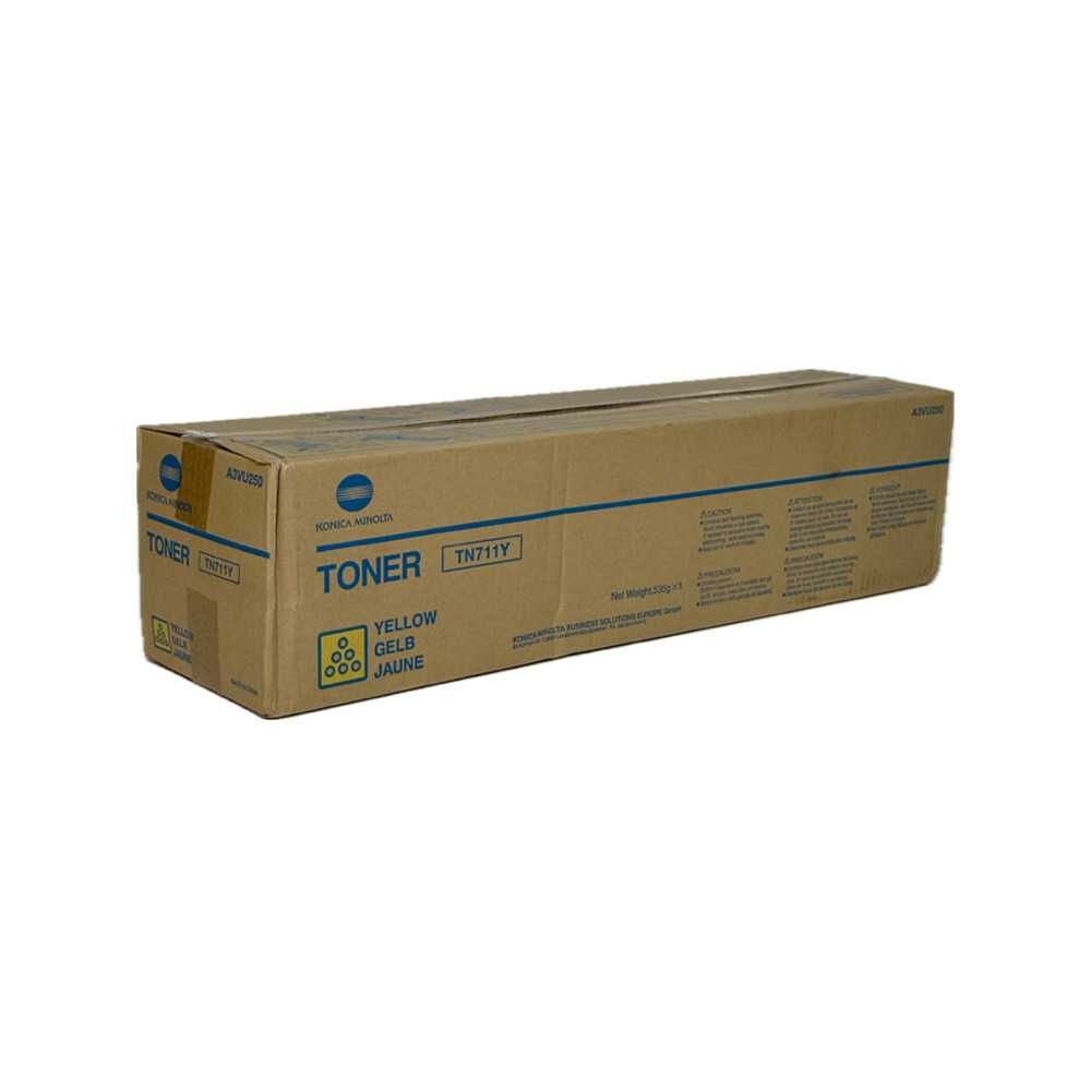 Konica Minolta Toner bizhub C654, C754, TN711Y, A3VU250, Yellow, Kapazität: ca. 31.500 Seiten Konica Minolta Toner bizhub C654, C754, TN711Y, A3VU250, Yellow, Kapazität: ca. 31.500 Seiten