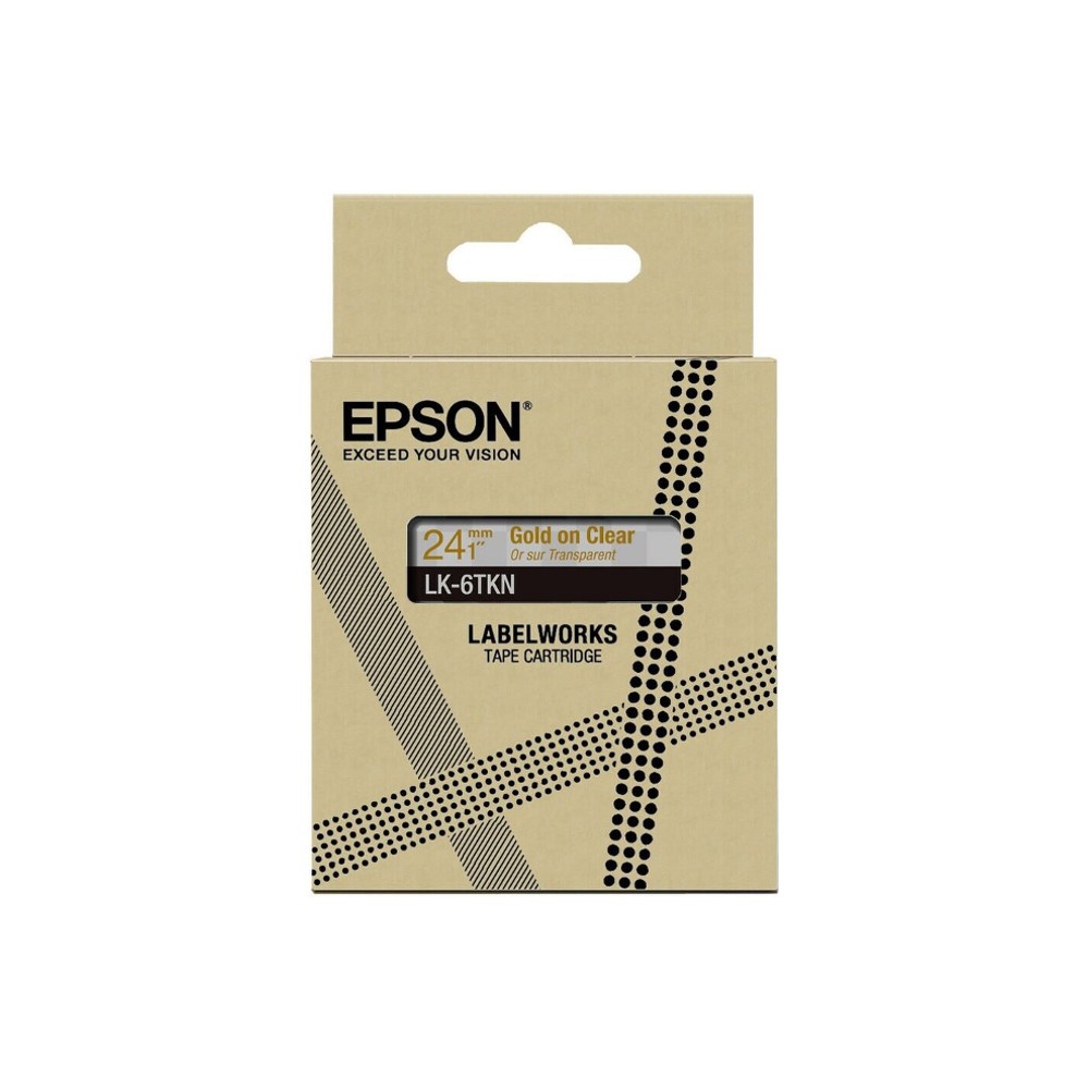 Epson LabelWorks Beschriftungsband LK-6TKN, C53S672098, 24 mm x 9 m, gold auf transparent Epson LabelWorks Beschriftungsband LK-6TKN, C53S672098, 24 mm x 9 m, gold auf transparent