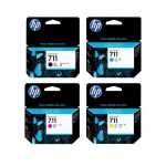 4x HP Druckerpatronen Set Nr. 711, Plotter-Tintenset, Black 38 ml; C, M, Y je 29 ml